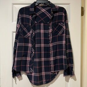 Passport flannel plaid button down shirt
